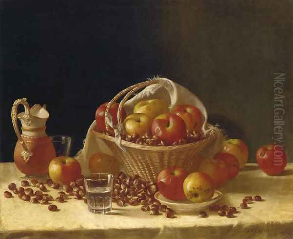 Still Life with Apples, a Basket and Chestnuts - view 1