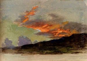 A Sunset Over Coniston by Joseph Arthur Palliser Severn