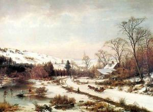 Winter Scene near Medford, Massachusetts by Joseph Morviller