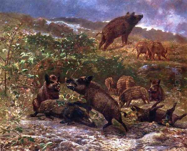 A Family of Wild Boar - view 1