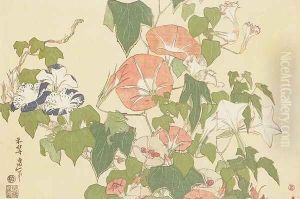 Convolvulus and Tree-Frog by Katsushika Hokusai
