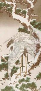 Cranes on a Snowy Pine by Katsushika Hokusai
