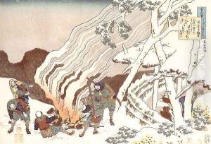 Hunters by a Fire in the Snow (Minamoto no Muneyuki ason)