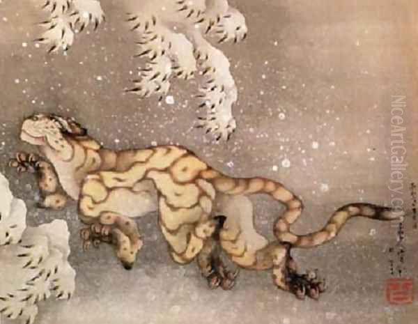 Old Tiger in the Snow - view 1