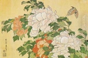 Peonies and Butterfly