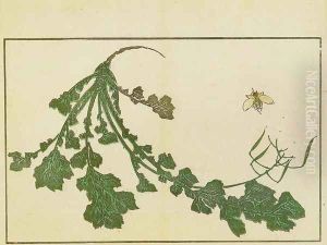 Radish and Bee by Katsushika Hokusai