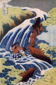 The waterfall where Yoshitsune washed his horse, Yoshino, Yamato Province