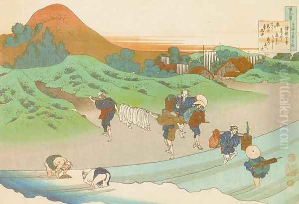 Washing in a River - view 1