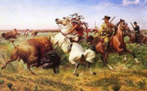 The Great Royal Buffalo Hunt by Louis Maurer
