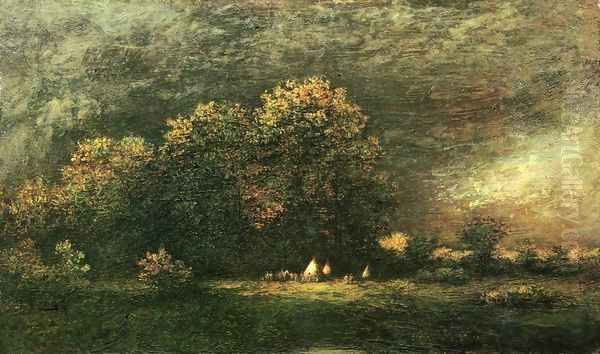 Indian Encampment in a Stormy Landscape - view 1