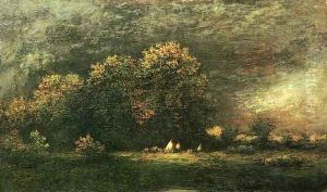 Indian Encampment in a Stormy Landscape by Ralph Albert Blakelock