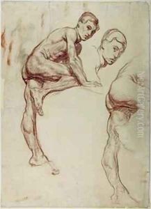 A Study of a Young Man Climbing, c.1898