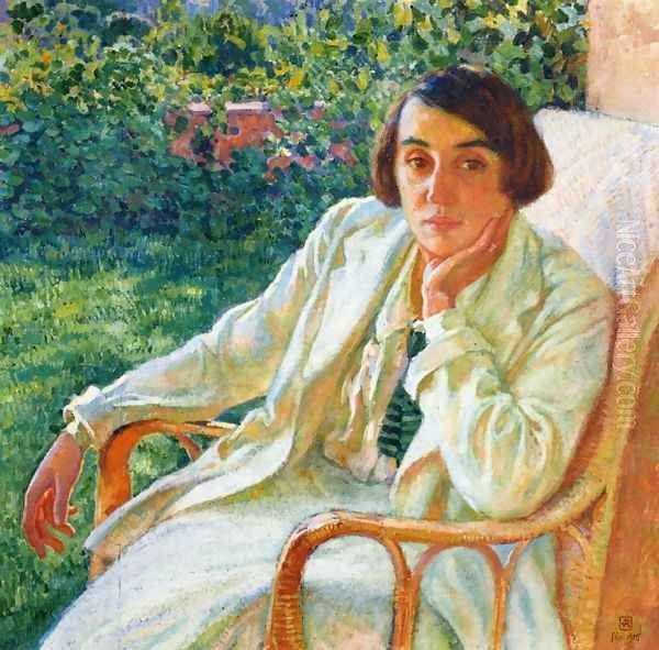 Elizabeth van Rysselberghe in a Cane Chair - view 1