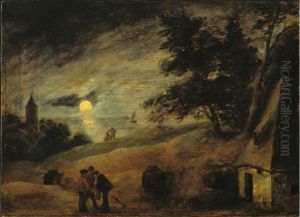 Dune Landscape by Moonlight by Adriaen Brouwer