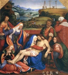 Lamentation over the Dead Christ by Andrea Solari