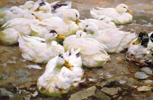 Ducks on a pond by Alexander Max Koester