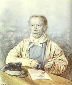Portrait Of A I Fedotov The Artists Father 1837 by Pavel Andreevich Fedotov