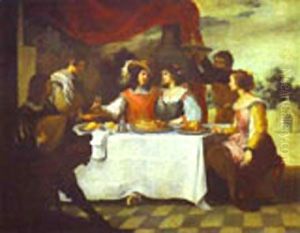 The Prodigal Son Feasting With Courtesans-1660s by Bartolome Esteban Murillo