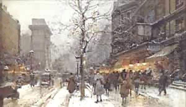 A Busy Boulavard Under Snow - view 1