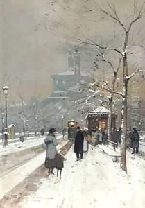 Figures in the Snow Paris by Eleanor Fortescue-Brickdale