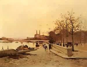 Pont Sue La Seine Avec Une Vue Sur Lancien Trocadero by Eleanor Fortescue-Brickdale