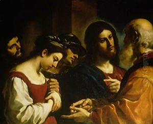 The Woman taken in Adultery 1621 by Giovanni Francesco Barbieri