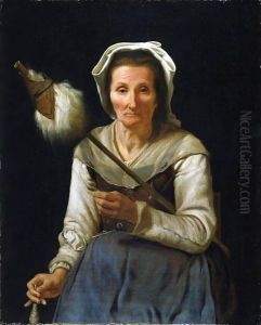 Old Woman Spinning 1646 48 by Michael Sweerts
