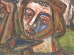 Self portrait with Nail and Hammer 1939