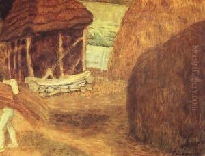 Farmstead with Haystacks 1935 by Paul Brill