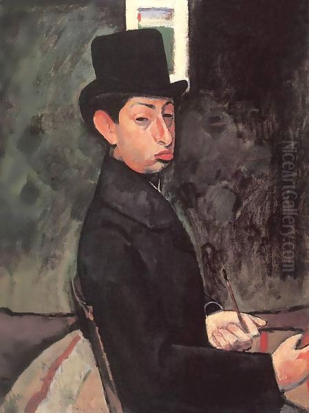 Self portrait with Top Hat 1907 - view 1