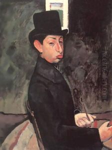 Self portrait with Top Hat 1907 by Paul Brill