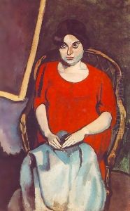 Woman in a Red Dress 1908 by Paul Brill