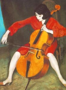 Woman Playing the Violoncello 1928 by Paul Brill