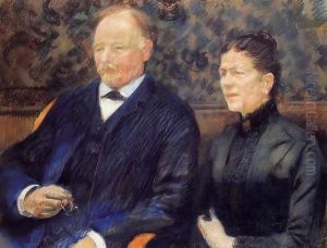 Portrait of Frederic-Gustave Scholobach and His Wife 1892 by Theo van Rysselberghe