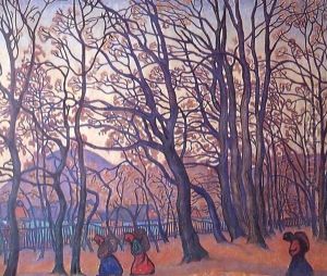 Carrying Faggot in the Woods 1910 by Sidney Harold Meteyard