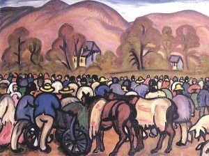 Market in Nagybanya 1911 by Sidney Harold Meteyard