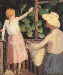 Picking Grapes 1906 by Sidney Harold Meteyard