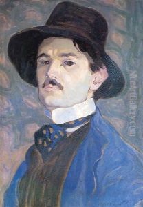 Self portrait 1908 by Sidney Harold Meteyard