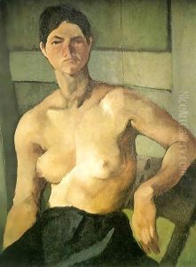 Modell seated 1915 by Geza Bene