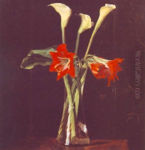 Flowers in a Vase 1910 by Tamas Lossonczy