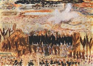 Landscape with Birds 1949 by Janos Pirk