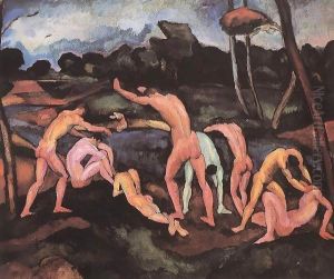 Bathing Boys 1910 by Tibor Duray