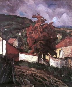 Hillside with Autumnal Tree 1935 by Tibor Duray