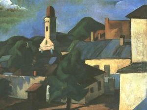 View of a Village (Nagybanya) by Tibor Duray