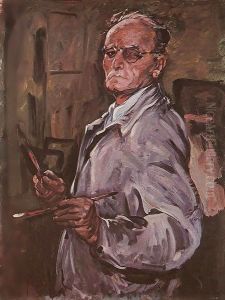 Selt portrait 1953 by Bela Onodi