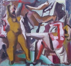 Woman in the Garden 1930s by Gizella Domotor