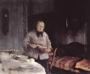 Slicing the Bread 1918 by Istvan Boldizsar