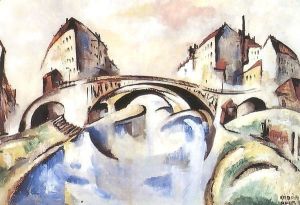 Cityscape with Bridge 1910s