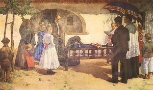 Funeral of a Child at Somogytur 1907 by Kann Gyula Kosztolanyi