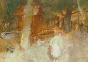 At the Well 1945 by Istvan Desi-Huber